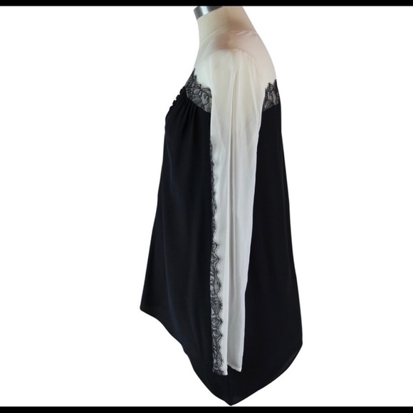 BCBG Max Azria Lace Trim Blouse XXS - Picture 3 of 5